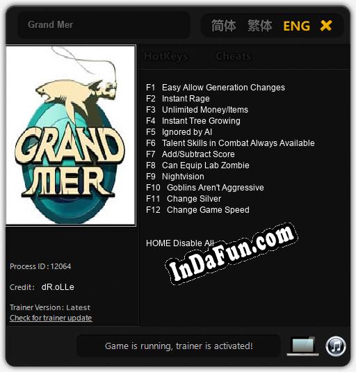 Grand Mer: Trainer +12 [v1.3]