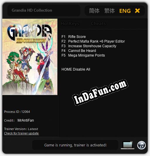 Trainer for Grandia HD Collection [v1.0.6]