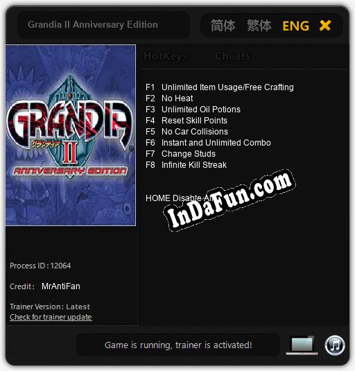 Grandia II Anniversary Edition: Trainer +8 [v1.7]