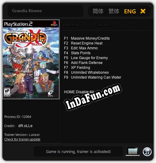 Trainer for Grandia Xtreme [v1.0.5]