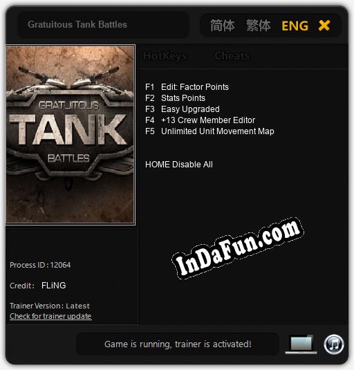 Gratuitous Tank Battles: Cheats, Trainer +5 [FLiNG]