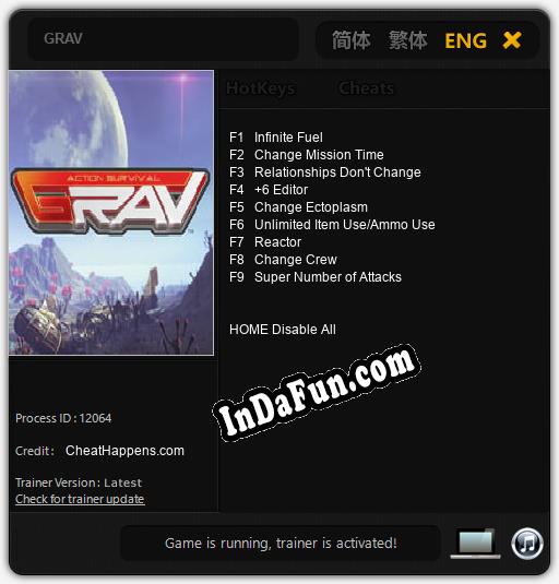 GRAV: TRAINER AND CHEATS (V1.0.4)