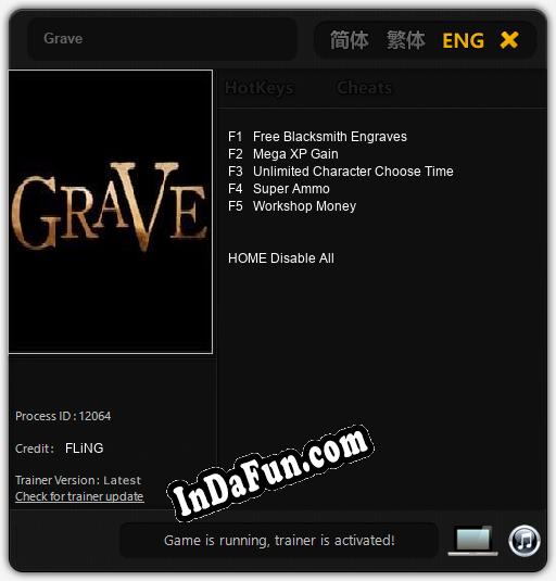 Grave: TRAINER AND CHEATS (V1.0.62)