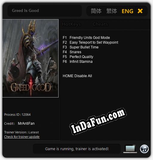 Greed Is Good: TRAINER AND CHEATS (V1.0.17)