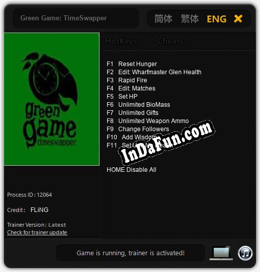 Green Game: TimeSwapper: Cheats, Trainer +11 [FLiNG]