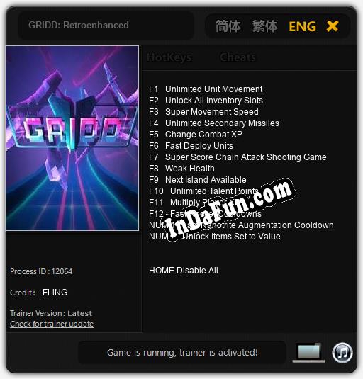 GRIDD: Retroenhanced: Trainer +14 [v1.9]