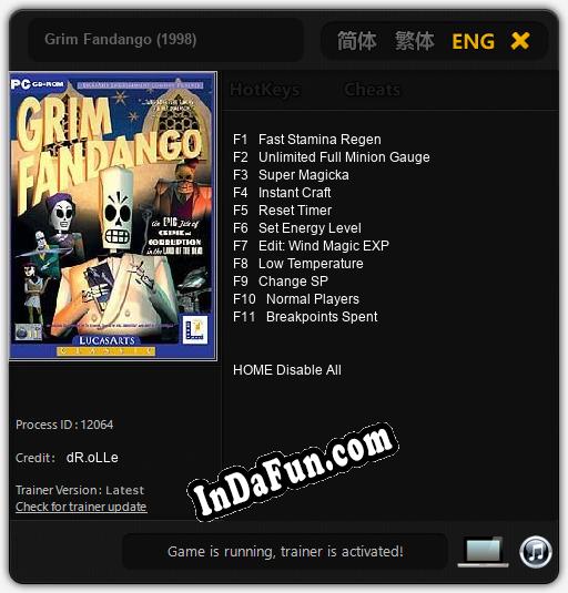 Grim Fandango (1998): TRAINER AND CHEATS (V1.0.39)