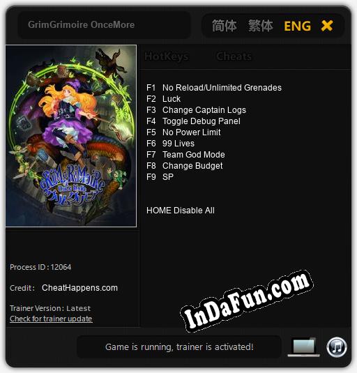 Trainer for GrimGrimoire OnceMore [v1.0.7]