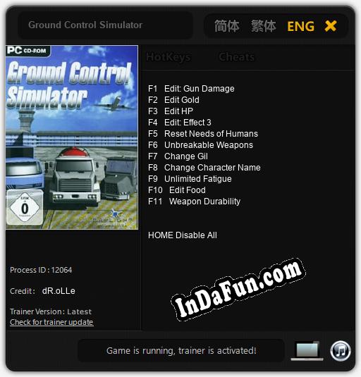 Ground Control Simulator: Trainer +11 [v1.5]