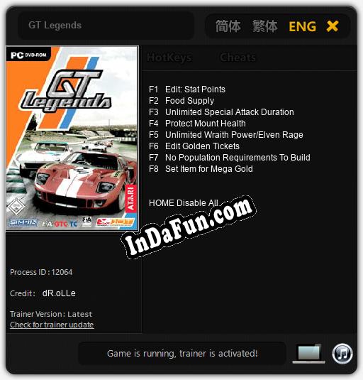 GT Legends: Cheats, Trainer +8 [dR.oLLe]