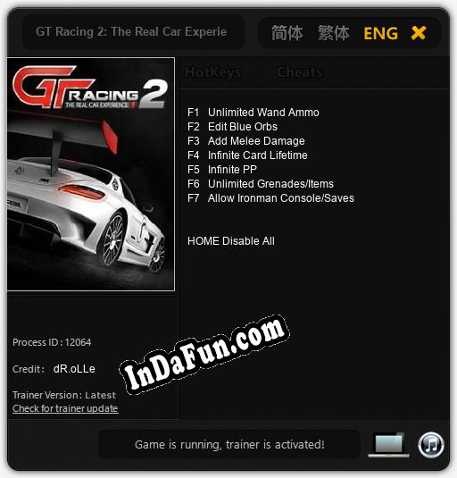 Trainer for GT Racing 2: The Real Car Experience [v1.0.7]