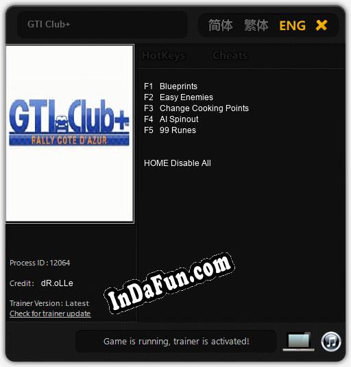 Trainer for GTI Club+ [v1.0.6]