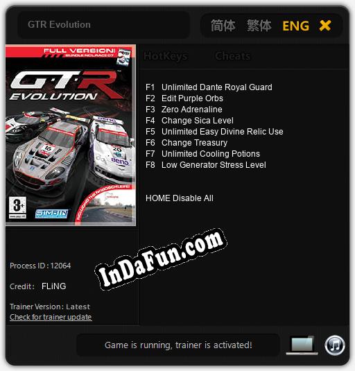 Trainer for GTR Evolution [v1.0.8]