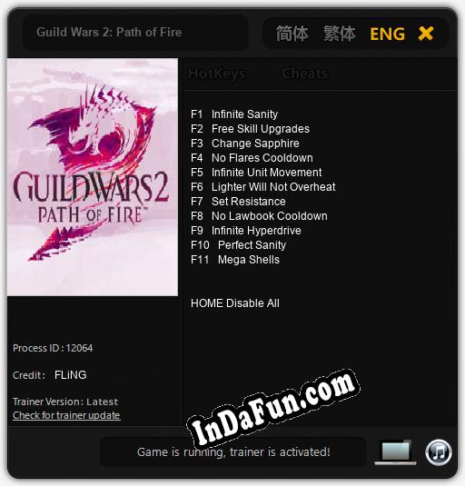 Trainer for Guild Wars 2: Path of Fire [v1.0.9]