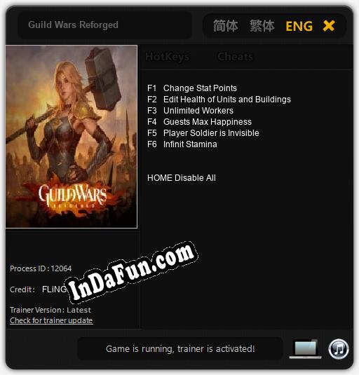 Trainer for Guild Wars Reforged [v1.0.1]