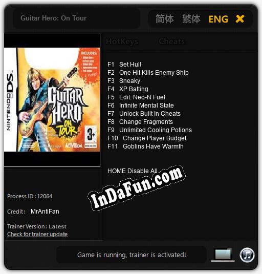 Guitar Hero: On Tour: Cheats, Trainer +11 [MrAntiFan]