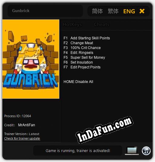 Gunbrick: Trainer +7 [v1.2]