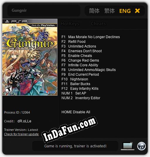 Gungnir: Trainer +14 [v1.1]