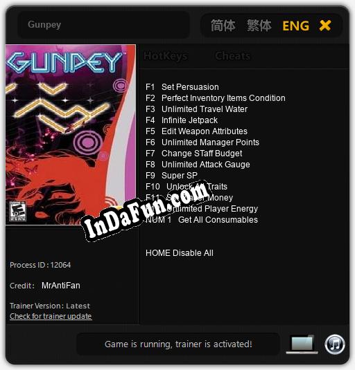 Gunpey: TRAINER AND CHEATS (V1.0.7)