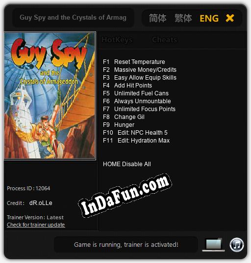 Guy Spy and the Crystals of Armageddon: Trainer +11 [v1.5]