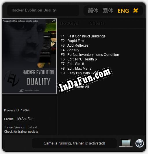 Hacker Evolution Duality: TRAINER AND CHEATS (V1.0.74)