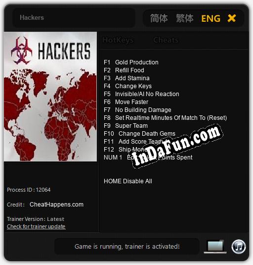 Hackers: TRAINER AND CHEATS (V1.0.64)