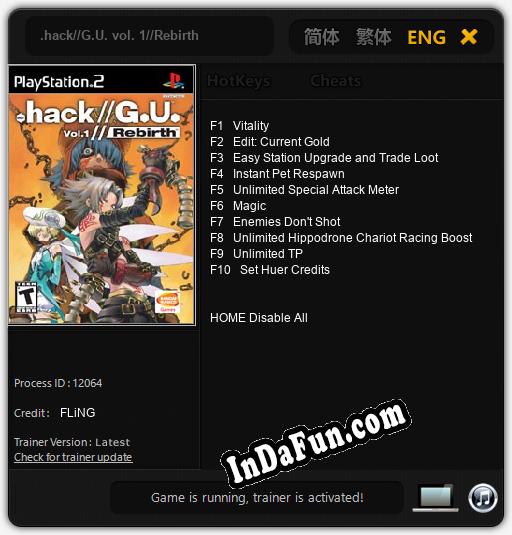 .hack//G.U. vol. 1//Rebirth: Trainer +10 [v1.8]