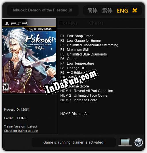 Trainer for Hakuoki: Demon of the Fleeting Blossom [v1.0.8]