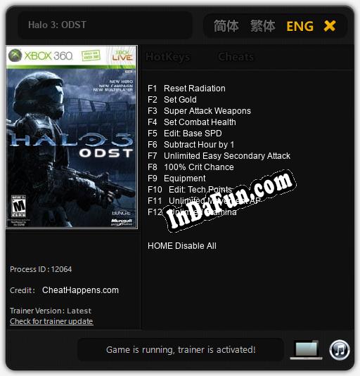 Halo 3: ODST: Trainer +12 [v1.3]