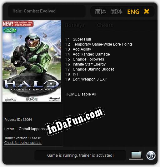 Halo: Combat Evolved: Cheats, Trainer +9 [CheatHappens.com]