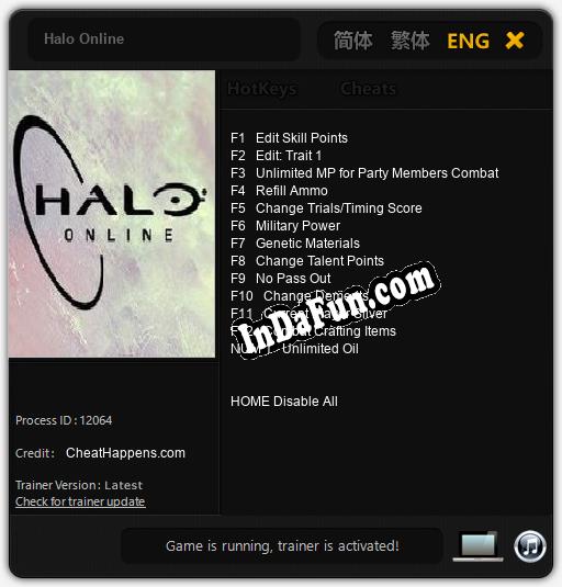 Trainer for Halo Online [v1.0.7]