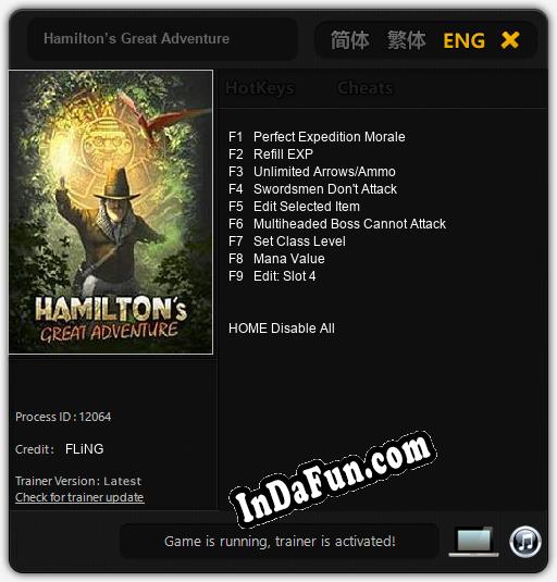 Hamilton’s Great Adventure: Cheats, Trainer +9 [FLiNG]