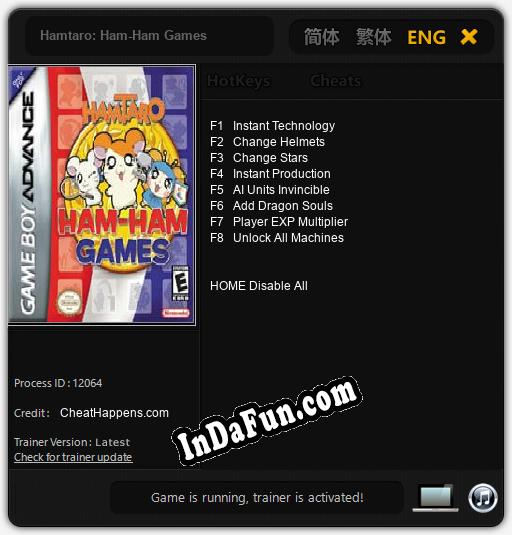 Trainer for Hamtaro: Ham-Ham Games [v1.0.8]