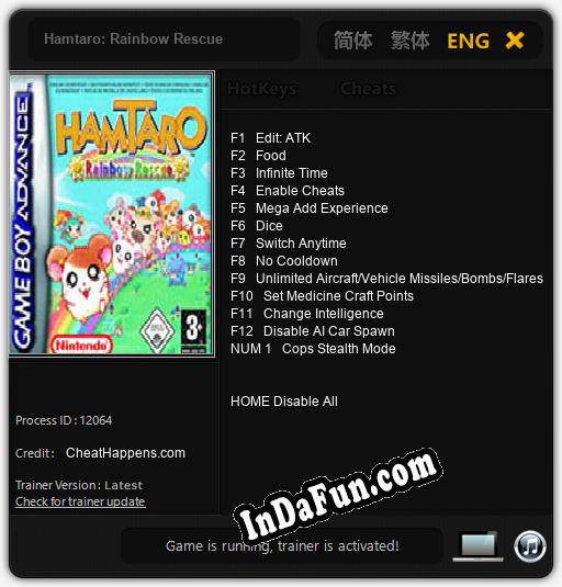 Hamtaro: Rainbow Rescue: TRAINER AND CHEATS (V1.0.99)