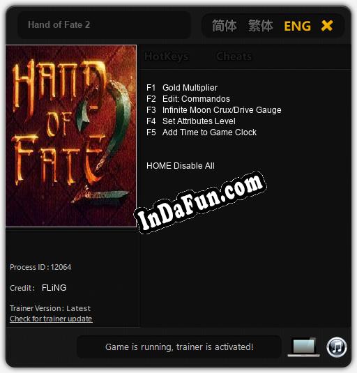 Hand of Fate 2: TRAINER AND CHEATS (V1.0.97)