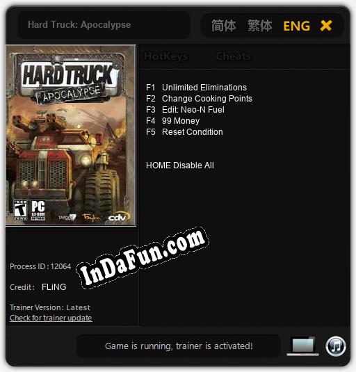 Hard Truck: Apocalypse: Cheats, Trainer +5 [FLiNG]