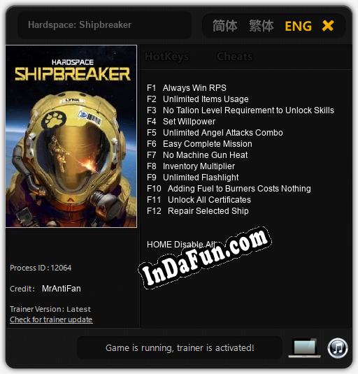 Hardspace: Shipbreaker: Cheats, Trainer +12 [MrAntiFan]