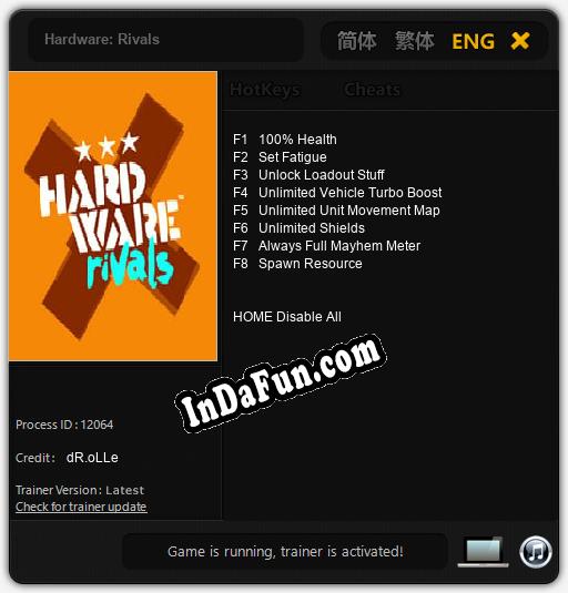 Hardware: Rivals: Cheats, Trainer +8 [dR.oLLe]