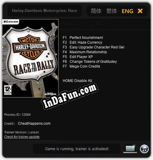 Harley-Davidson Motorcycles: Race to the Rally: TRAINER AND CHEATS (V1.0.10)