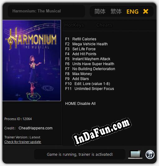 Harmonium: The Musical: Trainer +11 [v1.4]