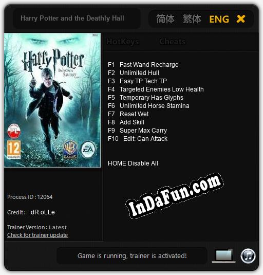 Harry Potter and the Deathly Hallows Part 1: Cheats, Trainer +10 [dR.oLLe]