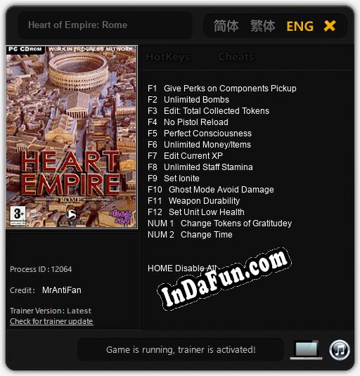 Trainer for Heart of Empire: Rome [v1.0.7]