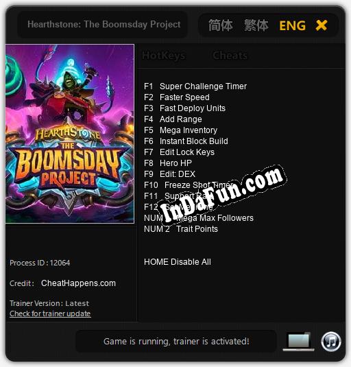 Hearthstone: The Boomsday Project: Trainer +14 [v1.1]