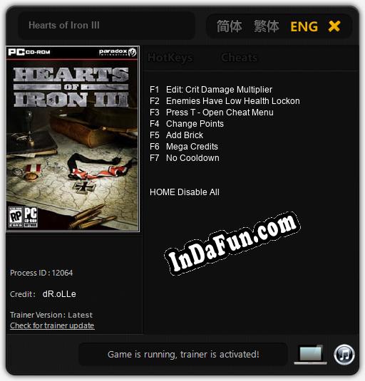 Hearts of Iron III: Trainer +7 [v1.2]