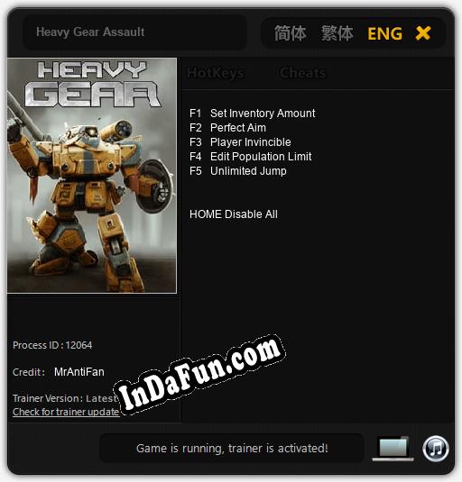 Heavy Gear Assault: TRAINER AND CHEATS (V1.0.23)