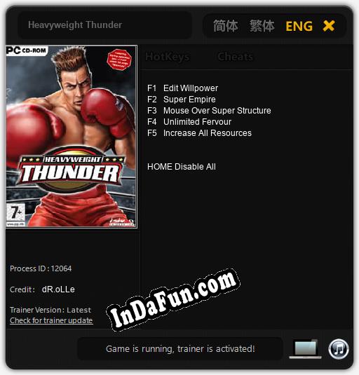 Trainer for Heavyweight Thunder [v1.0.5]