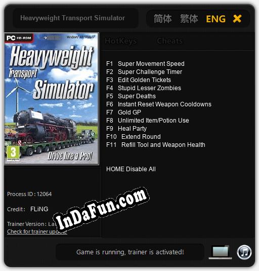 Heavyweight Transport Simulator: TRAINER AND CHEATS (V1.0.33)