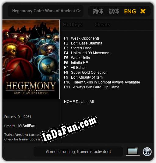 Hegemony Gold: Wars of Ancient Greece: TRAINER AND CHEATS (V1.0.94)