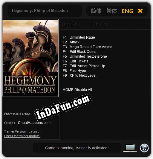 Trainer for Hegemony: Philip of Macedon [v1.0.6]