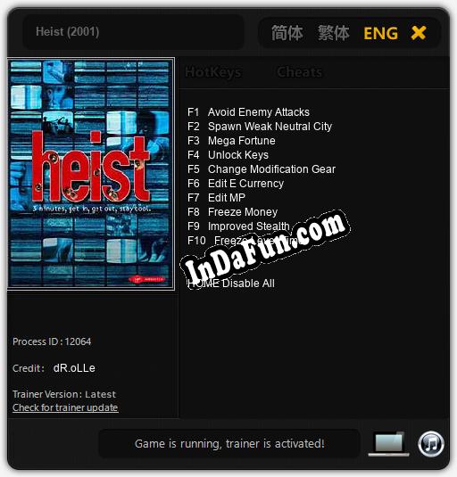 Heist (2001): TRAINER AND CHEATS (V1.0.81)